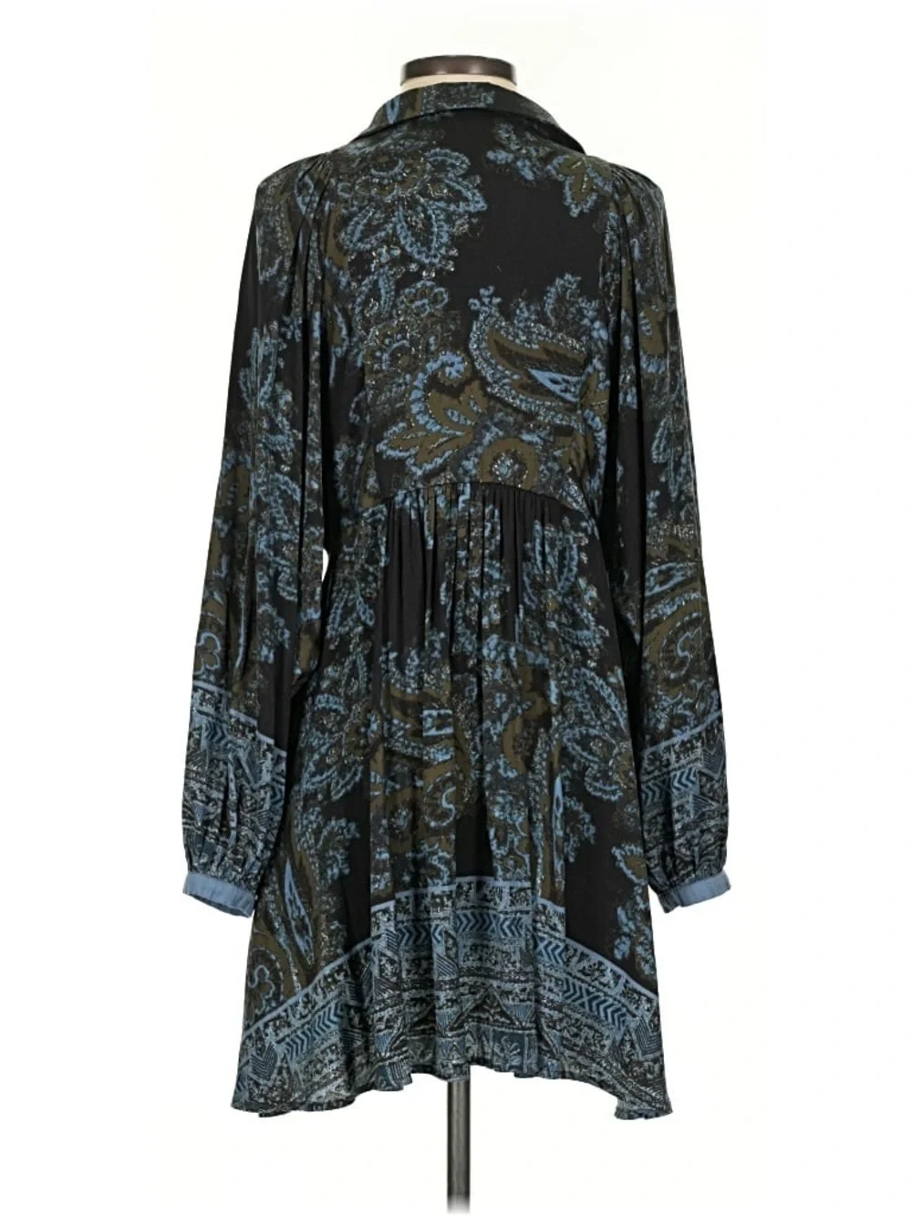 Free People Say You Love Me Paisley Silky Mini Tunic Dress S